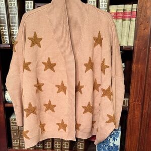 Wishlist Tan Cardigan with Star Design